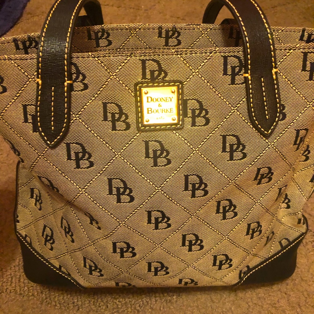 Gray Dooney and Bourke over the shoulder purse